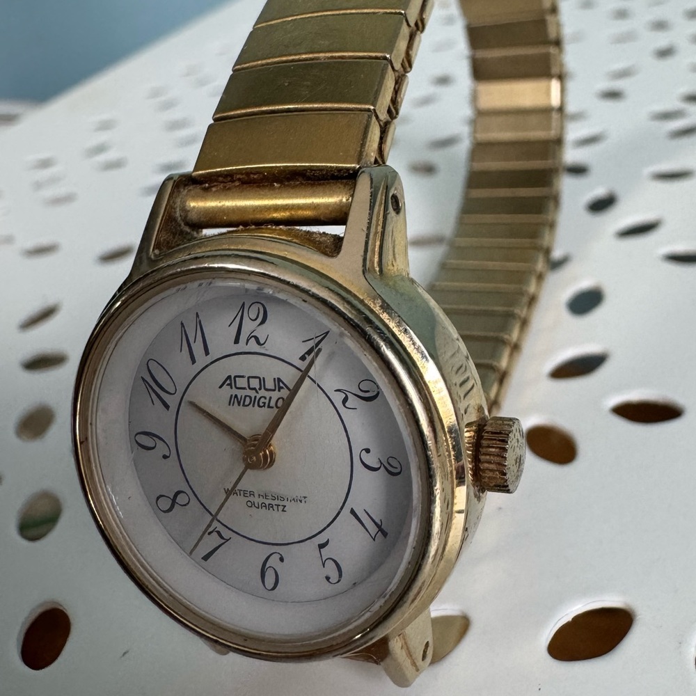 Vintage gold toned watch, Acqua by Timex Indiglo